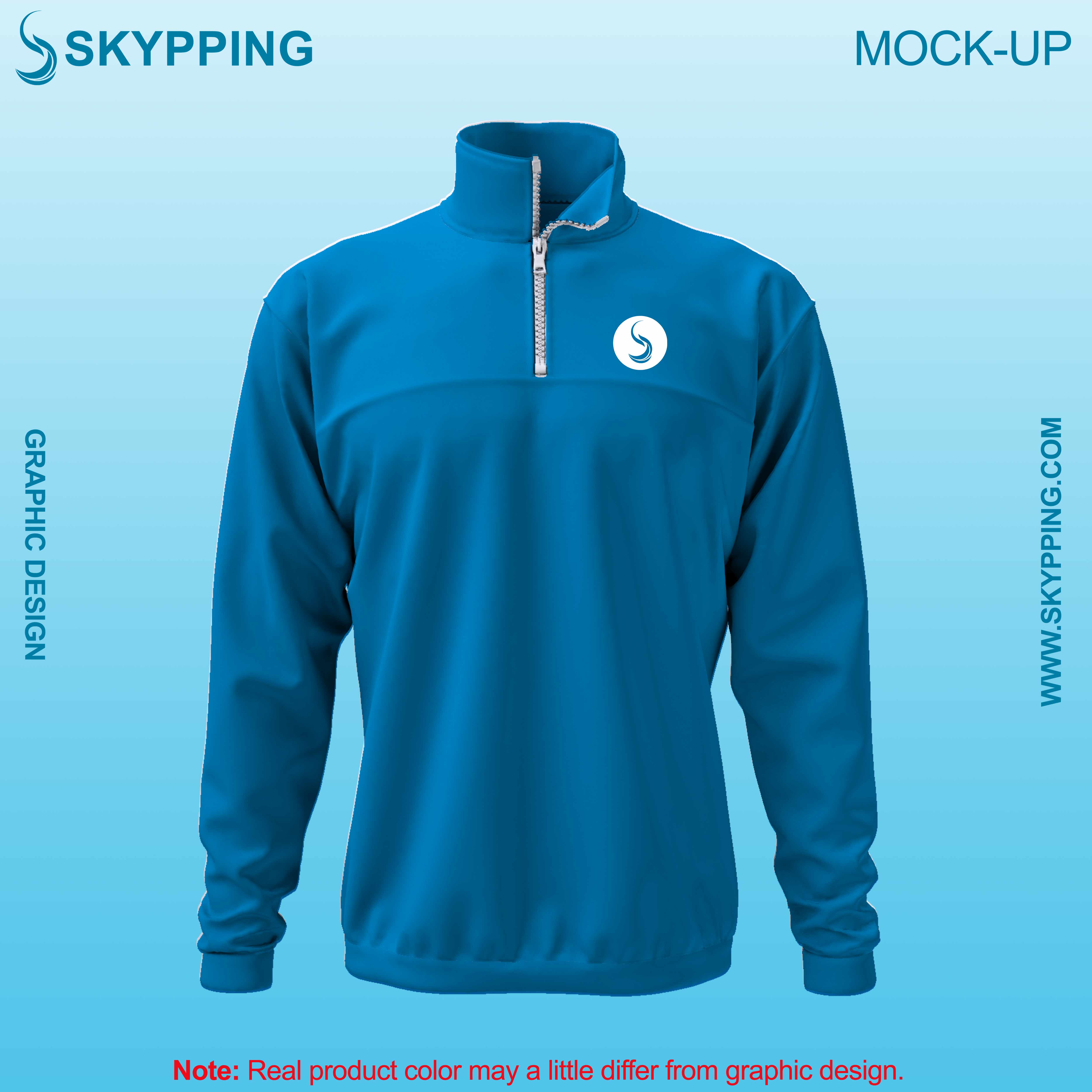 Toddle neck set-in style sleeve with quarter zip sweatshirt for men